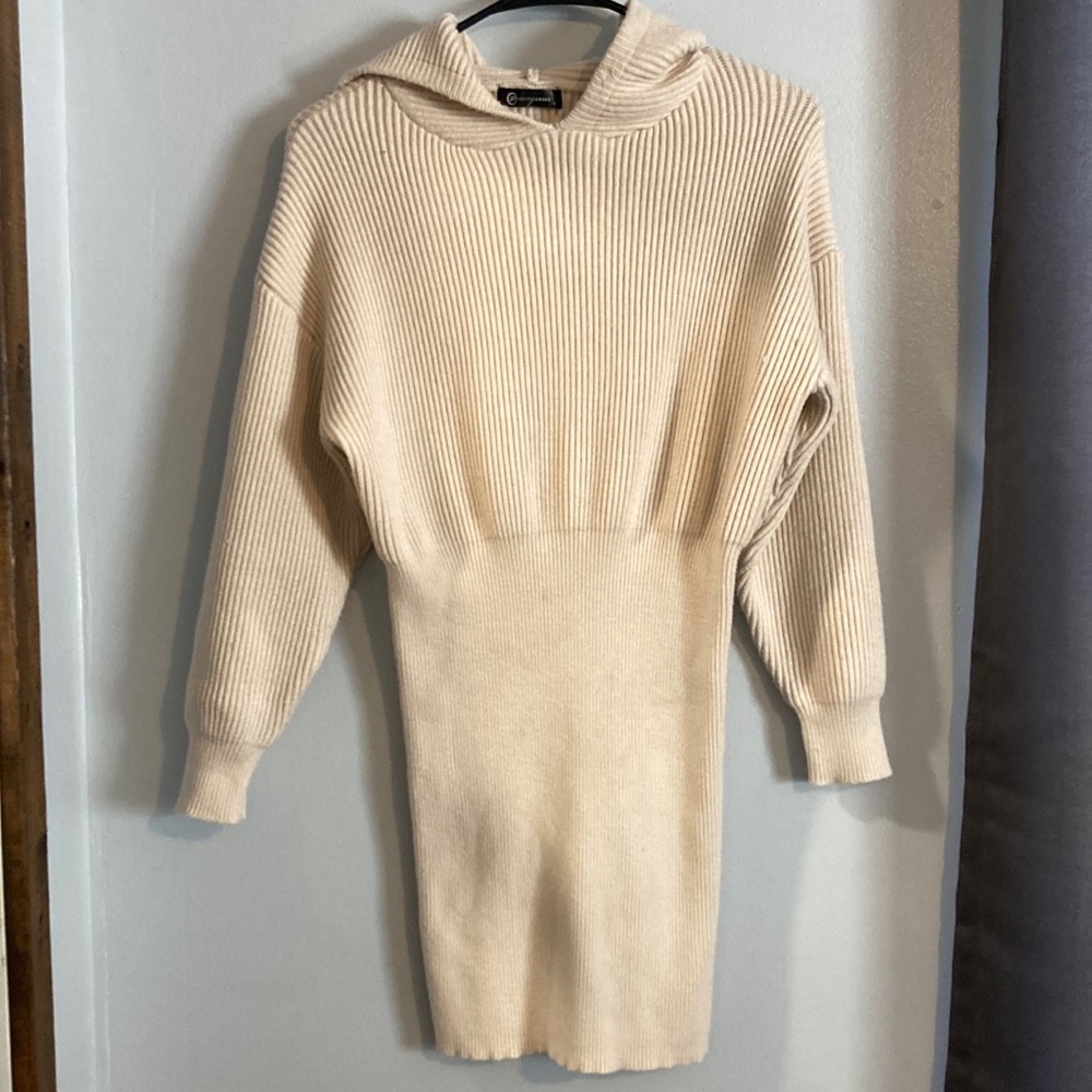 Hooded sweater dress